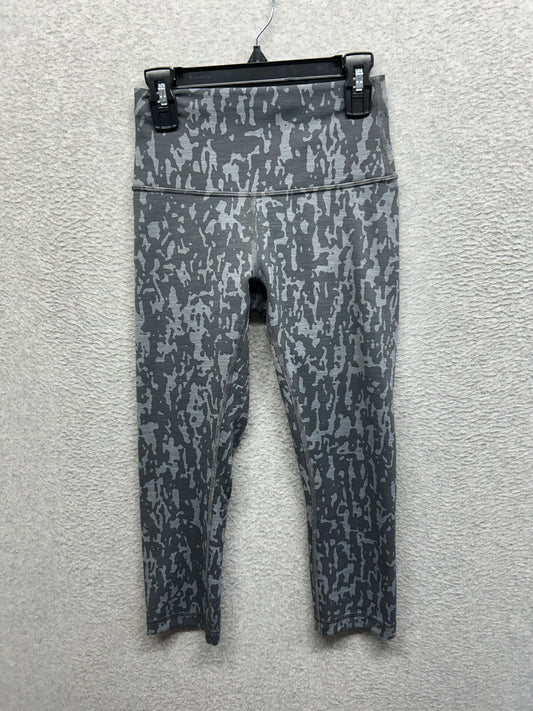 Lululemon Wunder Train High-Rise Crop 21" Size 4 Print Heathered PU Black Asphalt Grey
