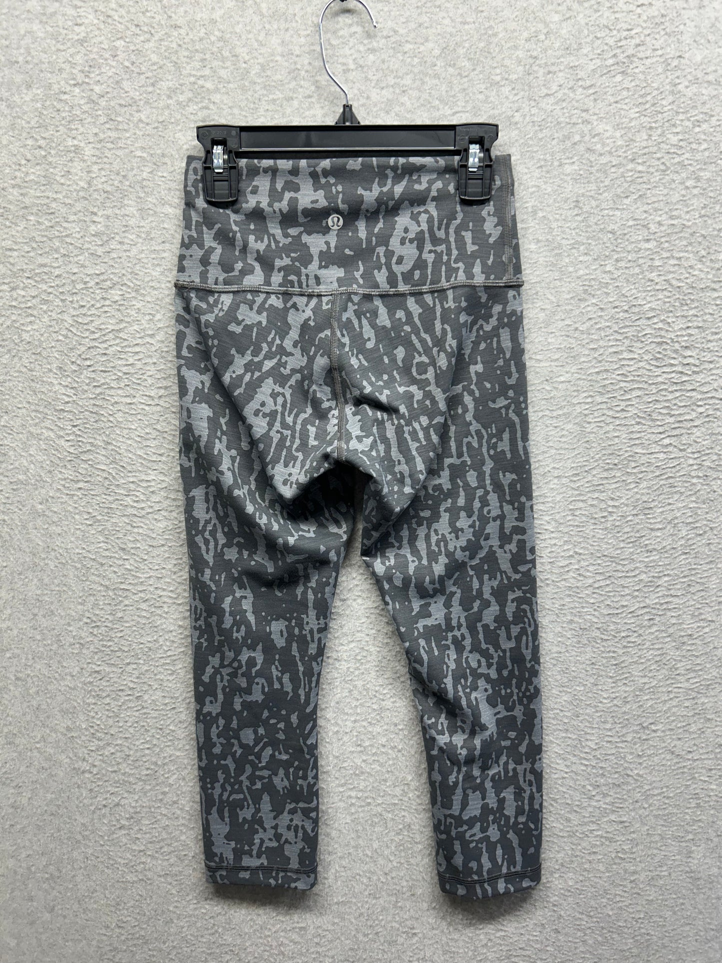 Lululemon Wunder Train High-Rise Crop 21" Size 4 Print Heathered PU Black Asphalt Grey