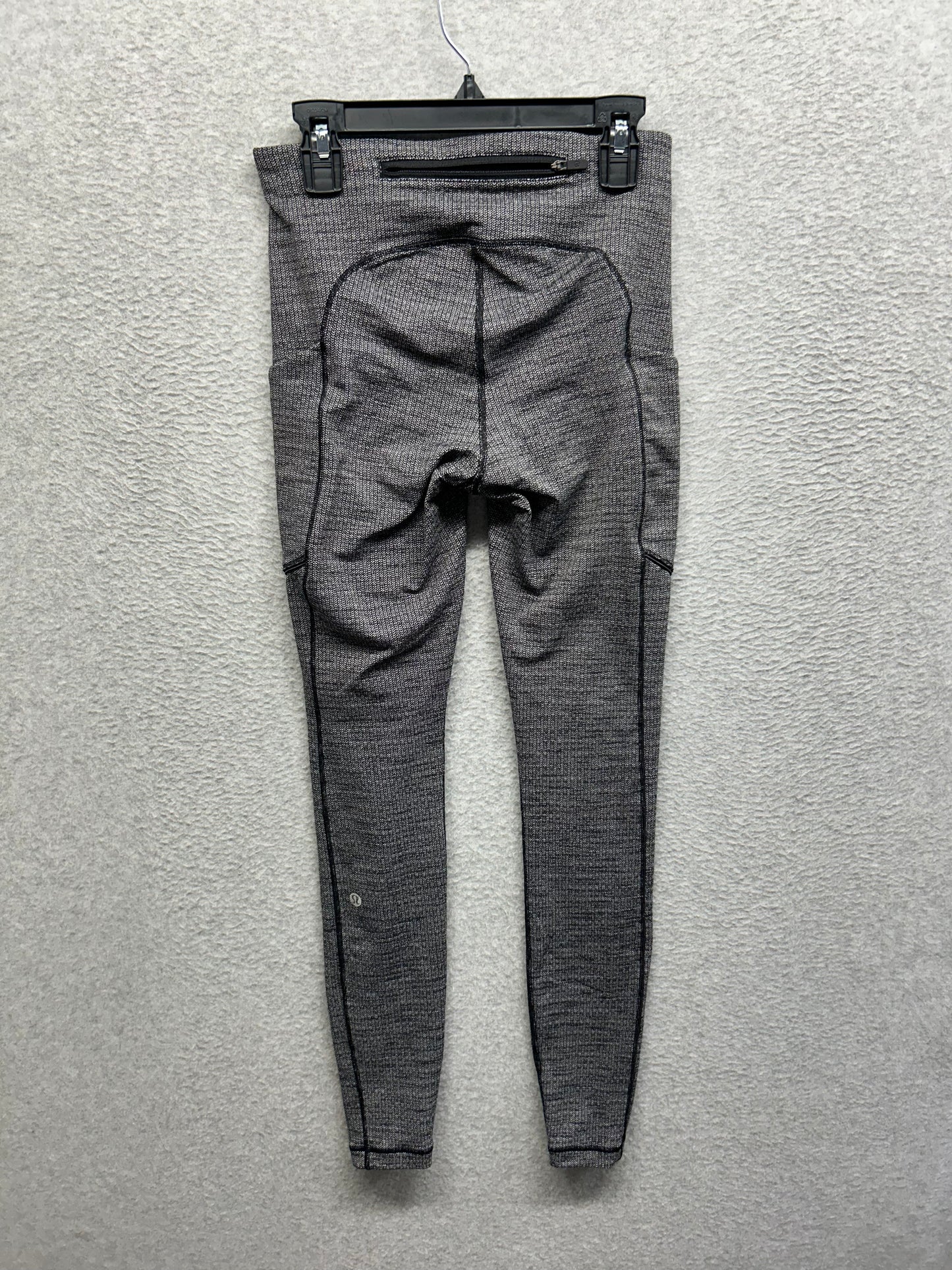 Lululemon Speed Up Tight 28" Luxtreme Size 4 Luon Variegated Knit Black Heathered Black