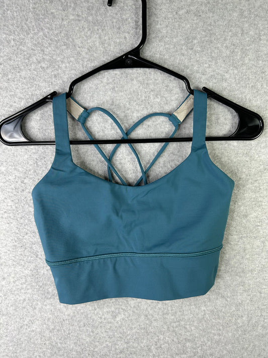 Lululemon Free To Be Bra Long Line Size 4 Desert Teal