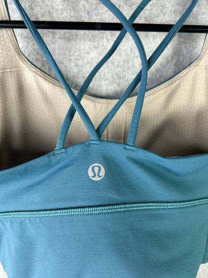 Lululemon Free To Be Bra Long Line Size 4 Desert Teal