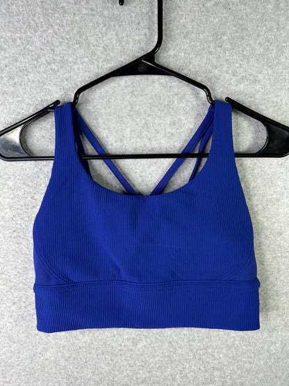 Lululemon Energy Longline Bra Ribbed Luxtreme Size 8 Psychic (Square Dot)