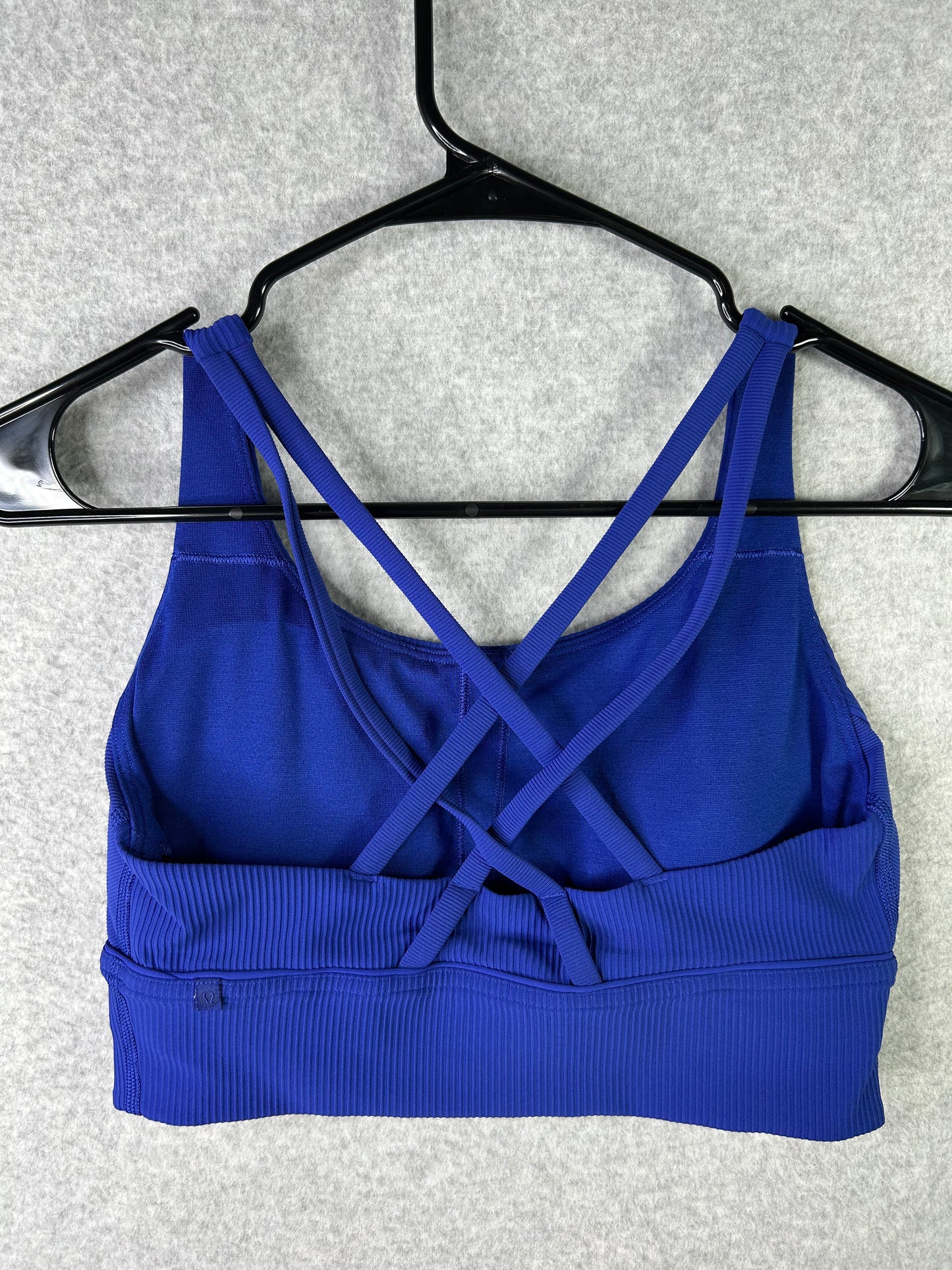 Lululemon Energy Longline Bra Ribbed Luxtreme Size 8 Psychic (Square Dot)