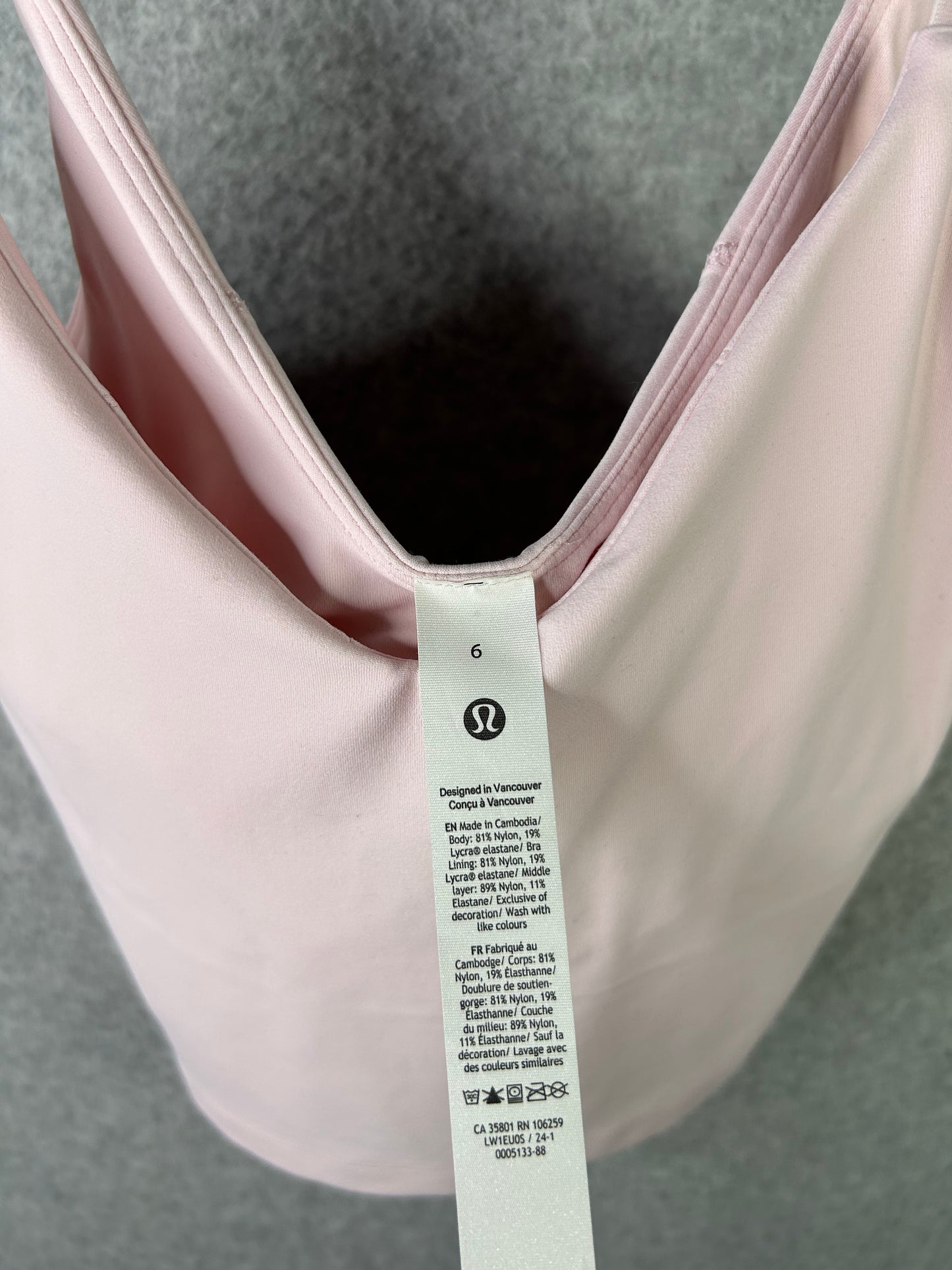 Lululemon Align Cropped Cami Tank Top Size 6 Strawberry Milkshake (Square Dot)