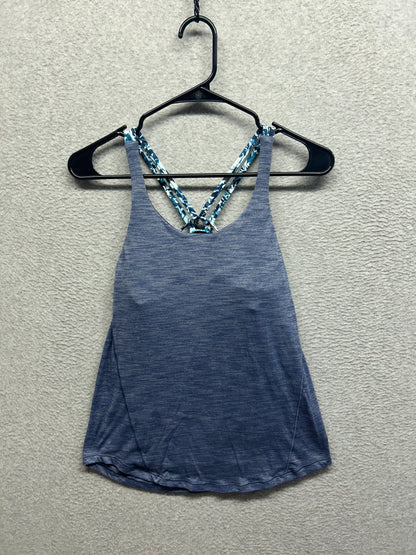 Lululemon Moment To Movement 2-In-1 Tank Size 2 Heathered Thunder Blue