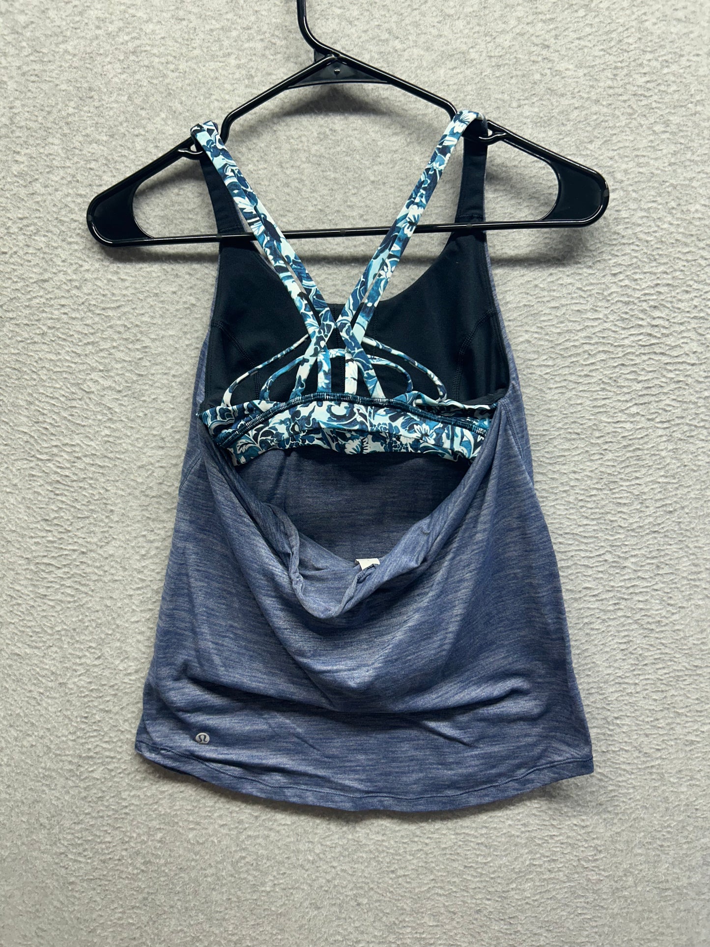 Lululemon Moment To Movement 2-In-1 Tank Size 2 Heathered Thunder Blue