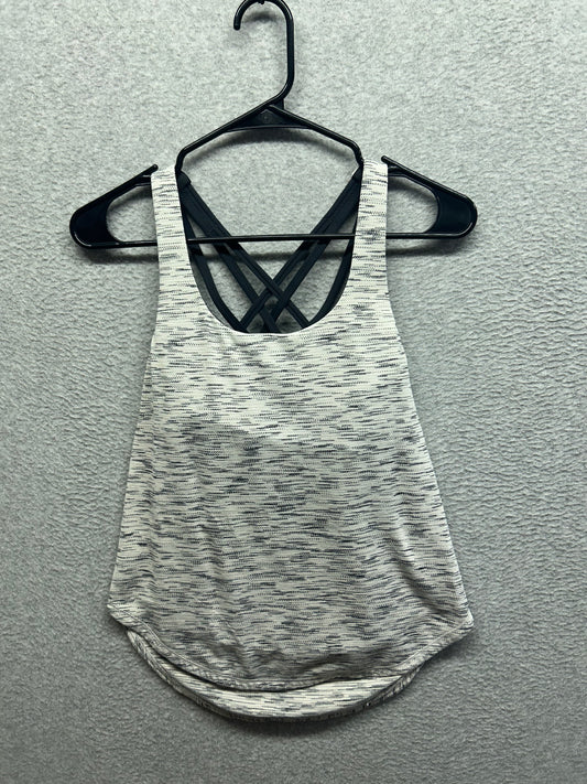 Lululemon Free To Be Serene Tank Size 2 Tiger Space Dye Black White