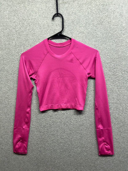 Lululemon Swiftly Tech Cropped Long-Sleeve Shirt 2.0 Size 2 Sonic Pink