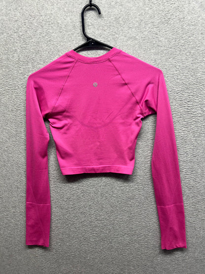 Lululemon Swiftly Tech Cropped Long-Sleeve Shirt 2.0 Size 2 Sonic Pink
