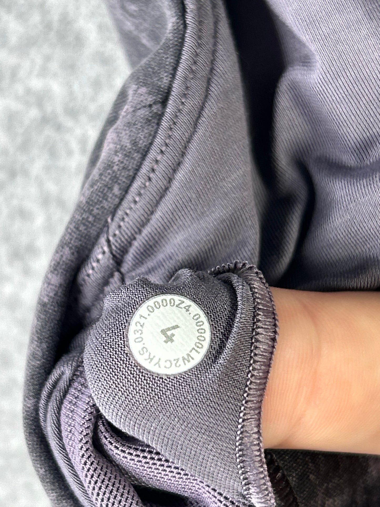 Lululemon Wunder Train Longline Bra Size 4 Denim Wash Print Dusky Lavender Black