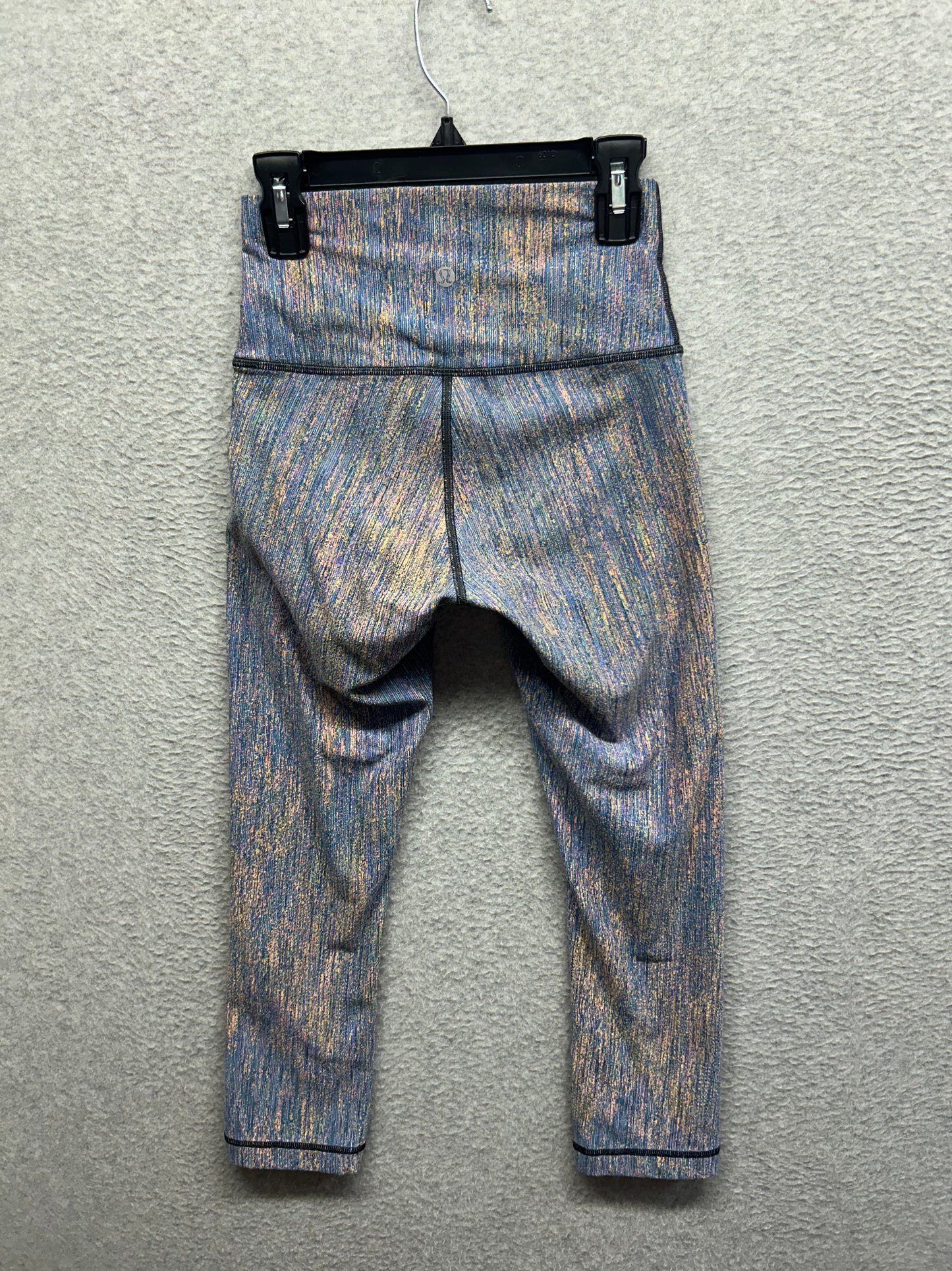 Lululemon Wunder Under High-Rise Crop Luxtreme 21" Size 4 Spectral Fusion Jacquard Autumn Red Teal Lagoon