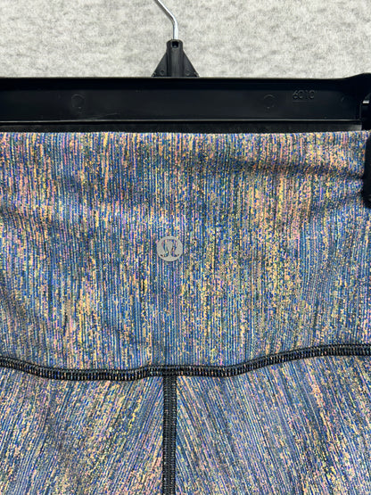 Lululemon Wunder Under High-Rise Crop Luxtreme 21" Size 4 Spectral Fusion Jacquard Autumn Red Teal Lagoon