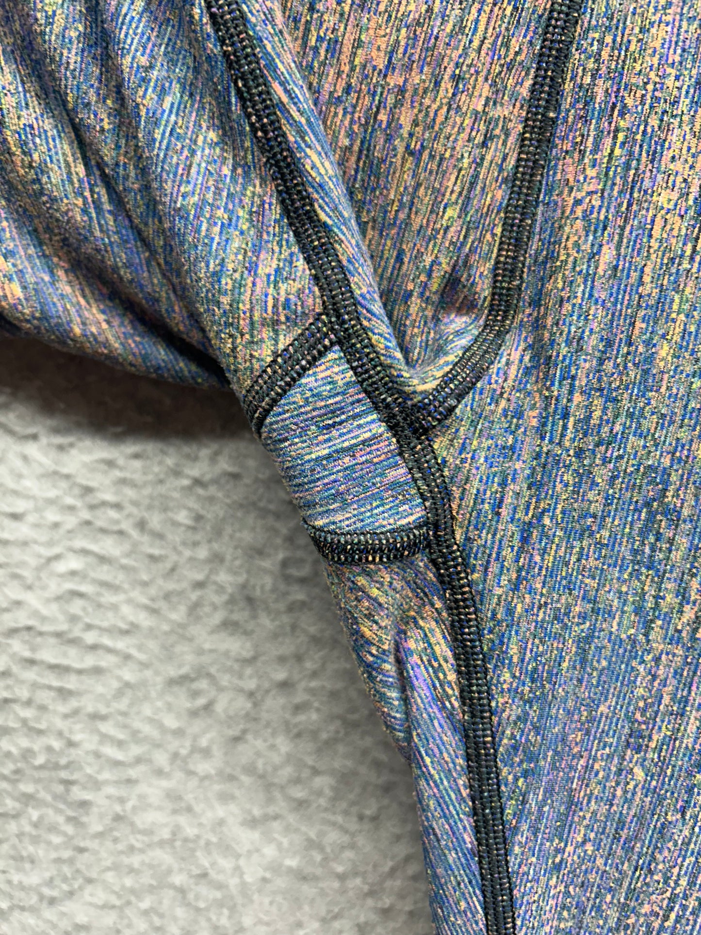 Lululemon Wunder Under High-Rise Crop Luxtreme 21" Size 4 Spectral Fusion Jacquard Autumn Red Teal Lagoon