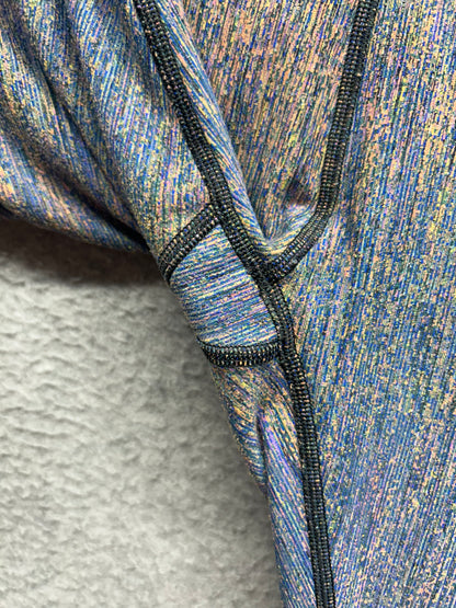 Lululemon Wunder Under High-Rise Crop Luxtreme 21" Size 4 Spectral Fusion Jacquard Autumn Red Teal Lagoon