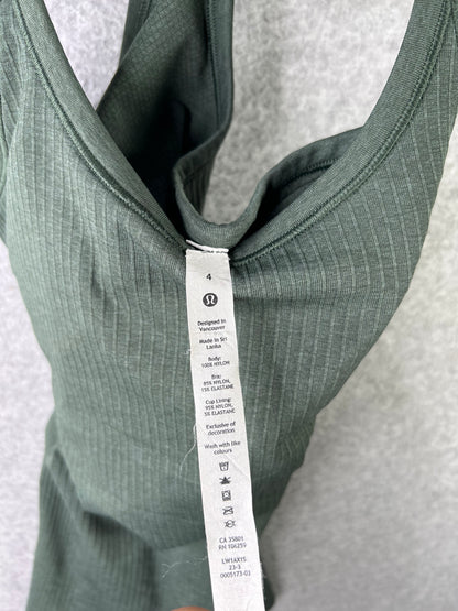 Lululemon Ebb To Street Tank Size 4 Grey Sage (Square Dot)