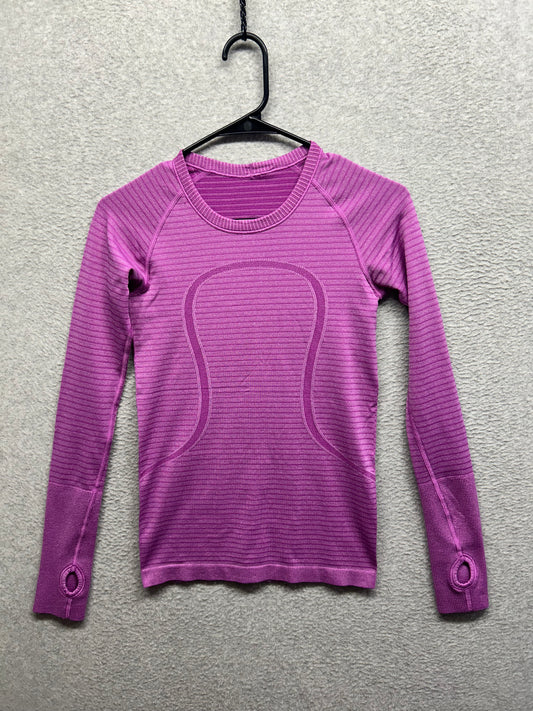 Lululemon Swiftly Tech Long Sleeve Crew Size 4 Heathered Ultra Violet