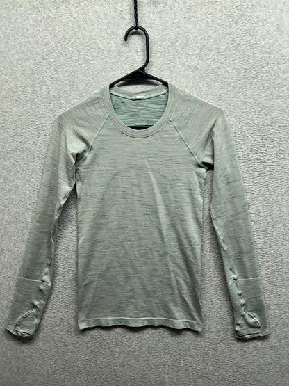 Lululemon Swiftly Tech Long Sleeve Crew Size 4 Heathered Multi Gray