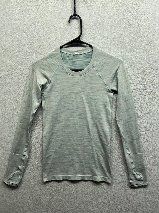Lululemon Swiftly Tech Long Sleeve Crew Size 4 Heathered Multi Gray