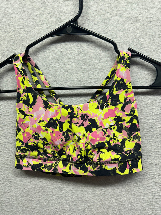 Lululemon Energy Bra Size 4 Inflect Floral Highlight Yellow Multi