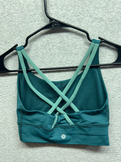 Lululemon Energy Bra Long Line Size 4 Green Jasper | Frosted Pine