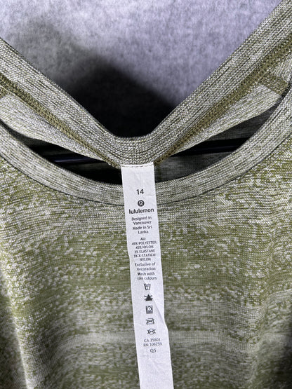 Lululemon Swiftly Speed Short Sleeve Size 14 Everglades Field Green