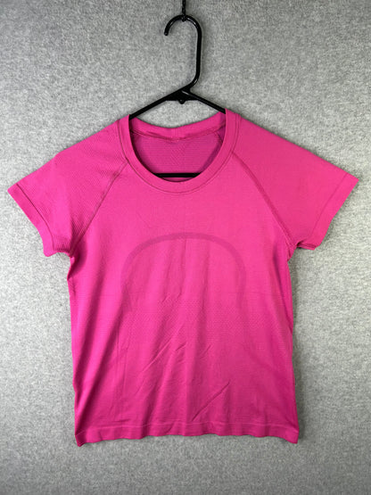 Lululemon Run: Swiftly Tech Short Sleeve Size 6 Heathered Zing Pink Light