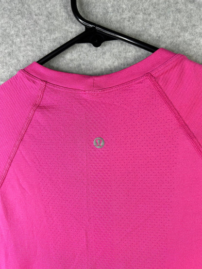 Lululemon Run: Swiftly Tech Short Sleeve Size 6 Heathered Zing Pink Light