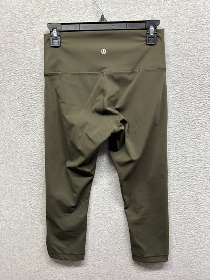 Lululemon Wunder Under Crop Hi-Rise  Luxtreme 21" Size 8 Dark Olive