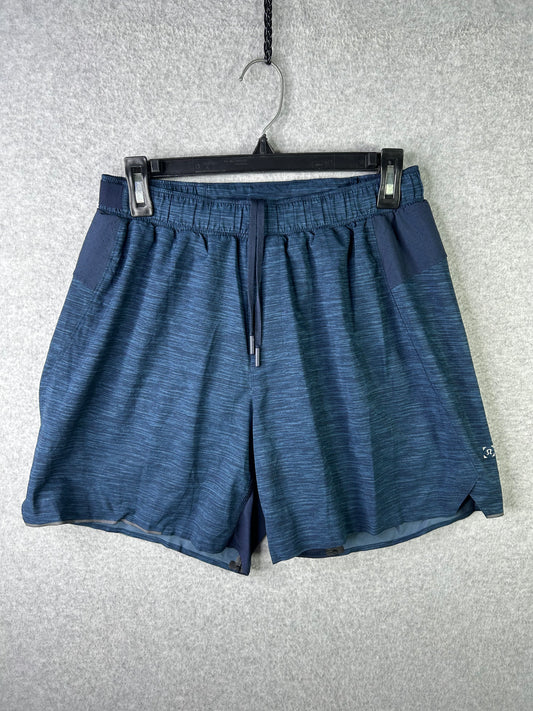 Lululemon Surge Short 6" Size M Heather Allover Iron Blue True Navy