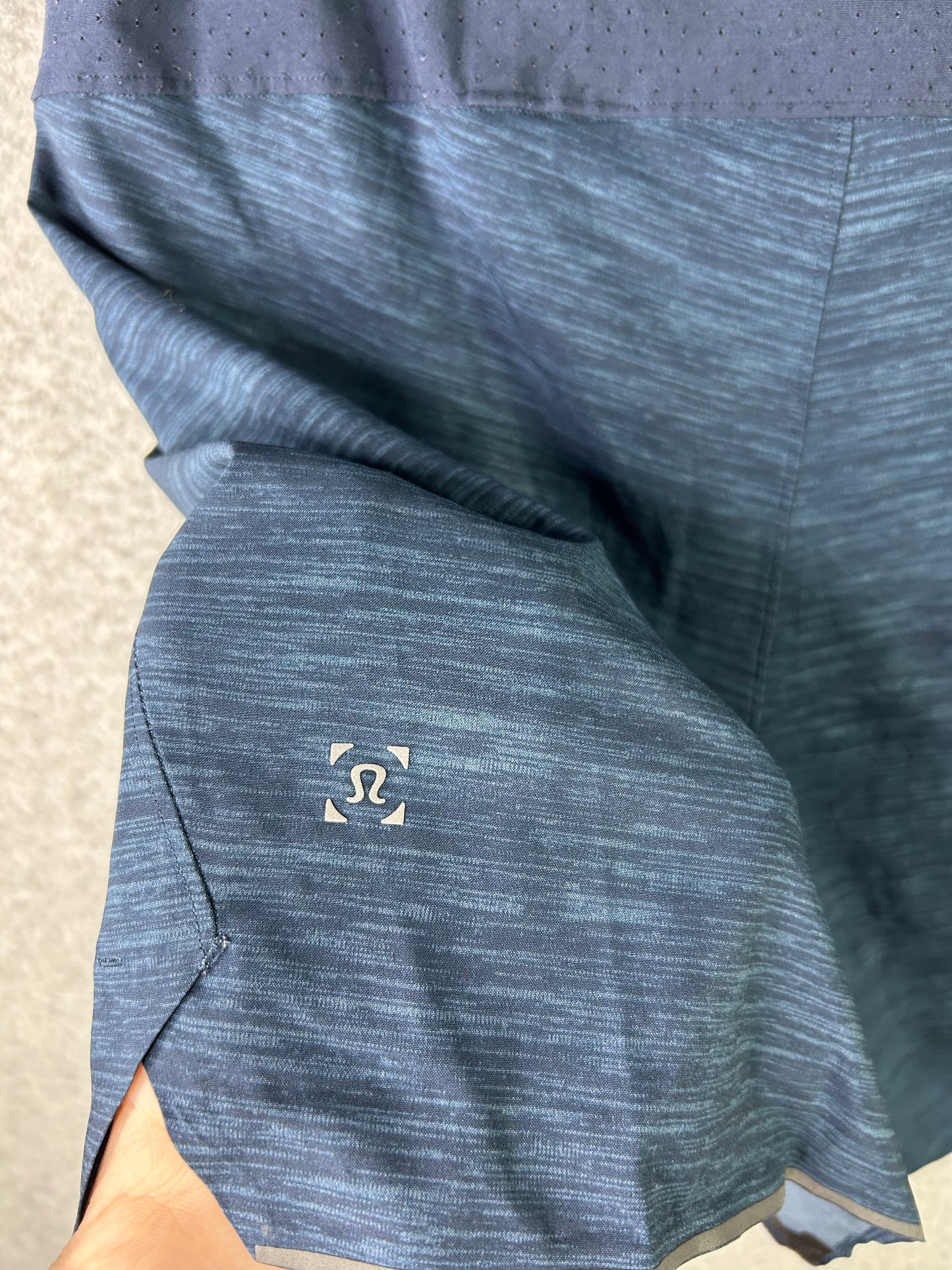 Lululemon Surge Short 6" Size M Heather Allover Iron Blue True Navy