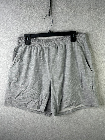 Lululemon Pace Breaker Short Linerless 7" Size XL Heather Allover Sea Salt Light Cast
