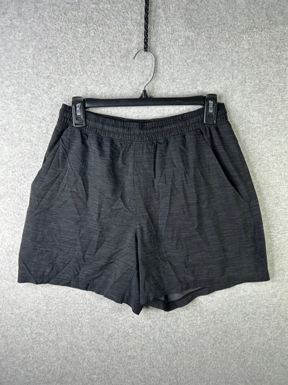 Lululemon Pace Breaker Short Linerless 7" Size Medium Heather Allover Deep Coal Black