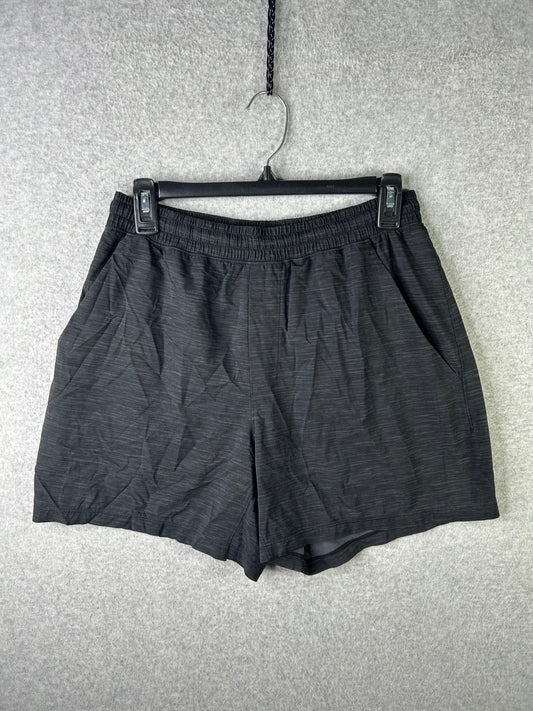 Lululemon Pace Breaker Short Linerless 7" Size Medium Heather Allover Deep Coal Black