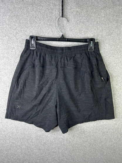 Lululemon Pace Breaker Short Linerless 7" Size Medium Heather Allover Deep Coal Black