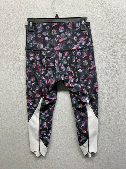 Lululemon Wunder Under Crop High-Rise Roll Down Scallop Luxtreme 23" Size 8 Activate Floral Multi