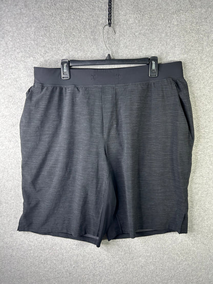 Lululemon T.H.E. Short Linerless 11" Size 2XL Heather Allover Deep Coal Black