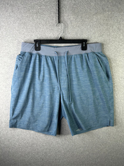 Lululemon T.H.E. Short 9" Liner Size 2XL Heather Allover Blue Cast Utility Blue