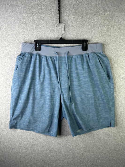 Lululemon T.H.E. Short 9" Liner Size 2XL Heather Allover Blue Cast Utility Blue