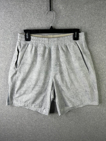 Lululemon Pace Breaker Linerless Short 7" Size M Infuse Texture Alpine White Multi