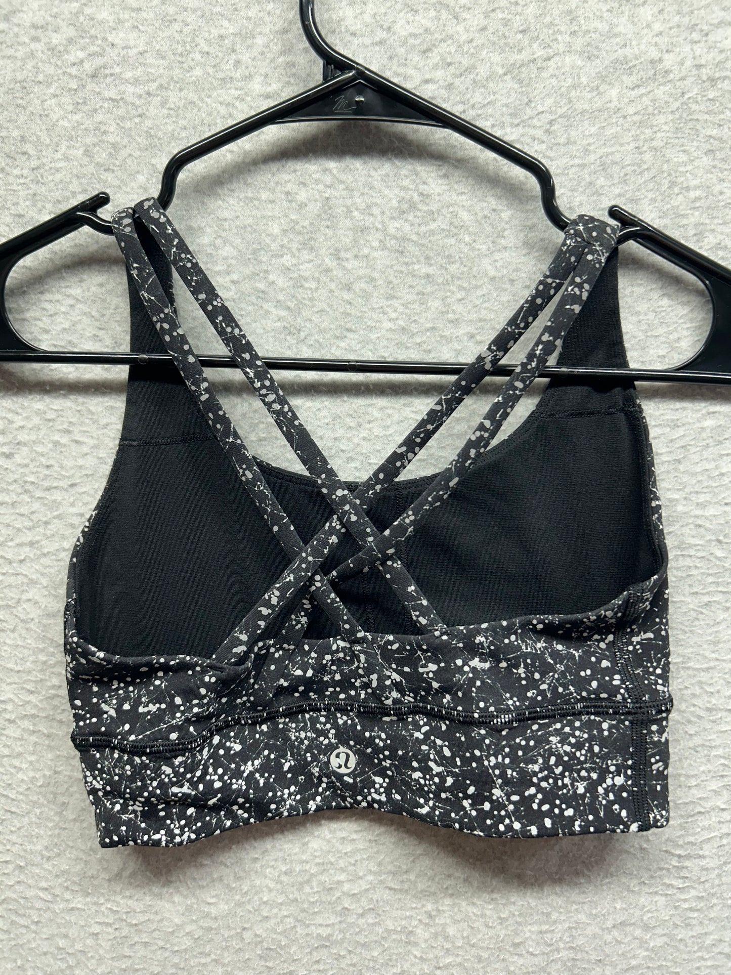 Lululemon Energy Reflective Long-Line Bra Size 6 Crinkle Dust Reflective Alpine White Multi
