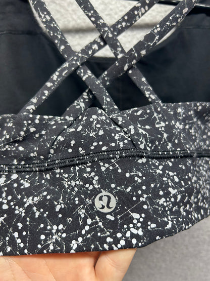 Lululemon Energy Reflective Long-Line Bra Size 6 Crinkle Dust Reflective Alpine White Multi