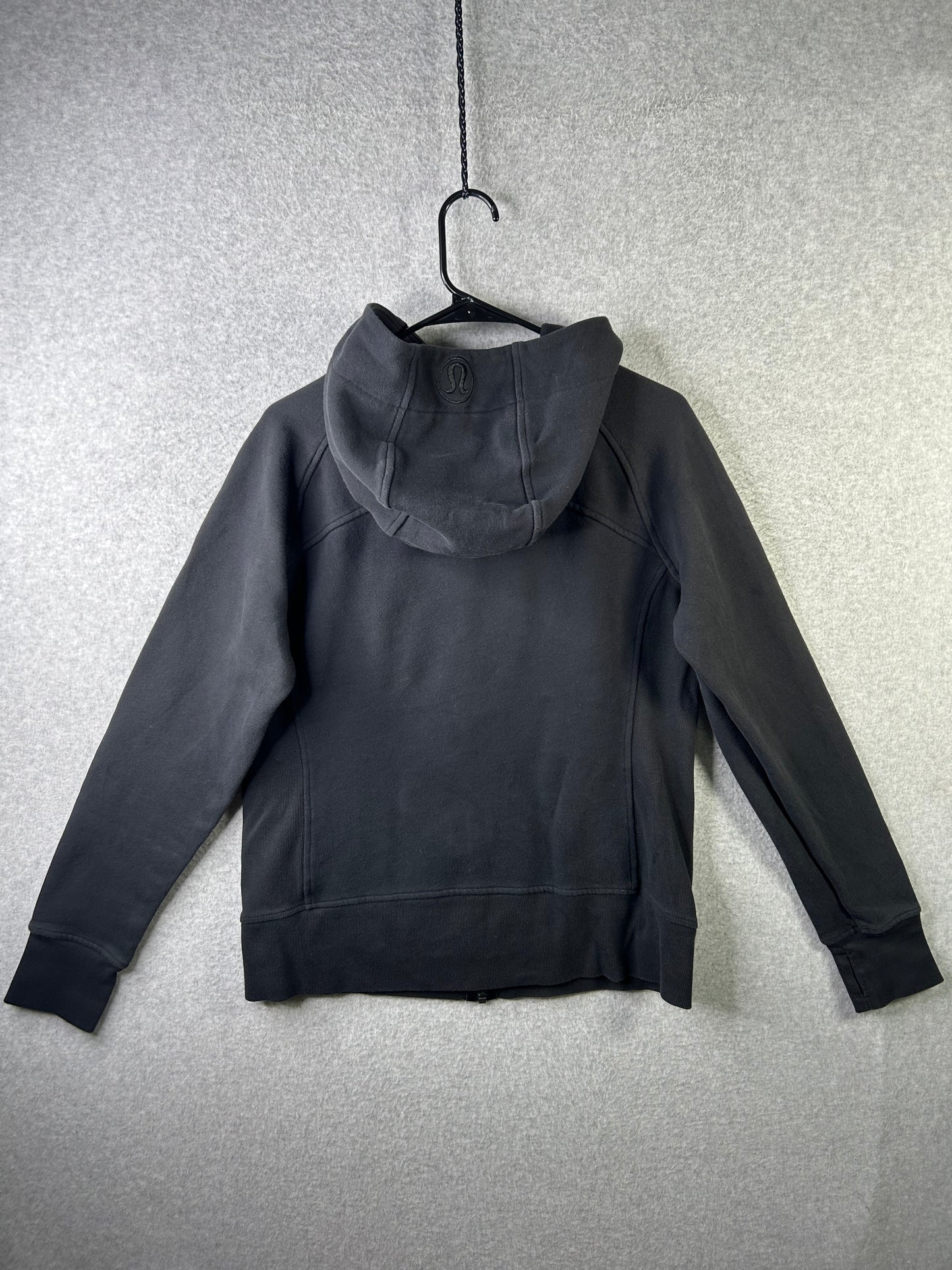 Lululemon Scuba Hoodie Light Cotton Fleece Size 14 Black (Sqaure Dot)