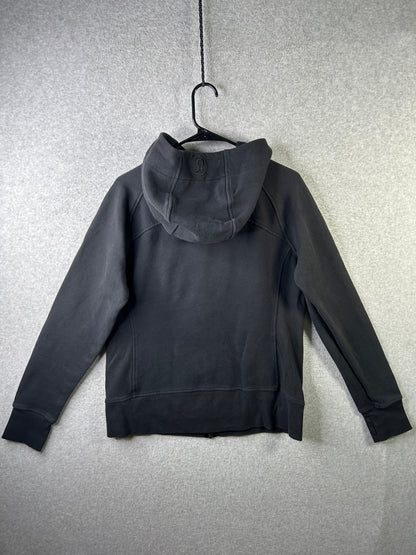 Lululemon Scuba Hoodie Light Cotton Fleece Size 14 Black (Sqaure Dot)