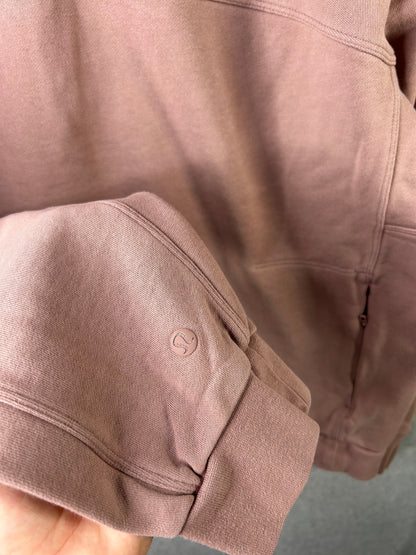 Lululemon French Terry Oversized Half Zip Mens Size Medium Twilight Rose (Square Dot)