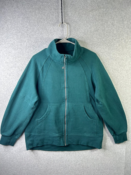 Lululemon Scuba Oversized Funnel-Neck Full Zip Size M/L Storm Teal (Square Dot)