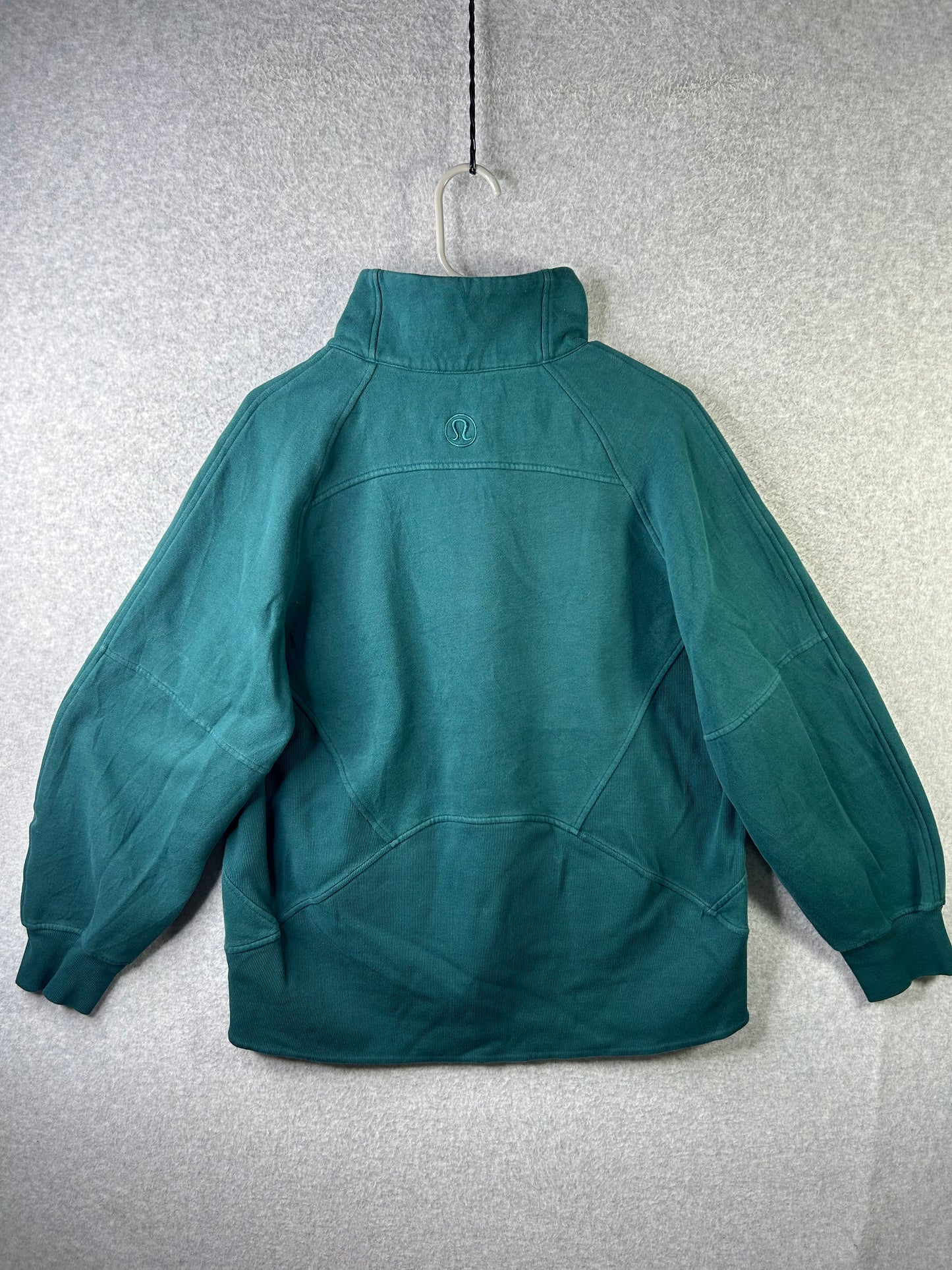 Lululemon Scuba Oversized Funnel-Neck Full Zip Size M/L Storm Teal (Square Dot)