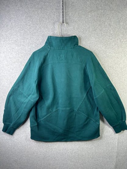 Lululemon Scuba Oversized Funnel-Neck Full Zip Size M/L Storm Teal (Square Dot)