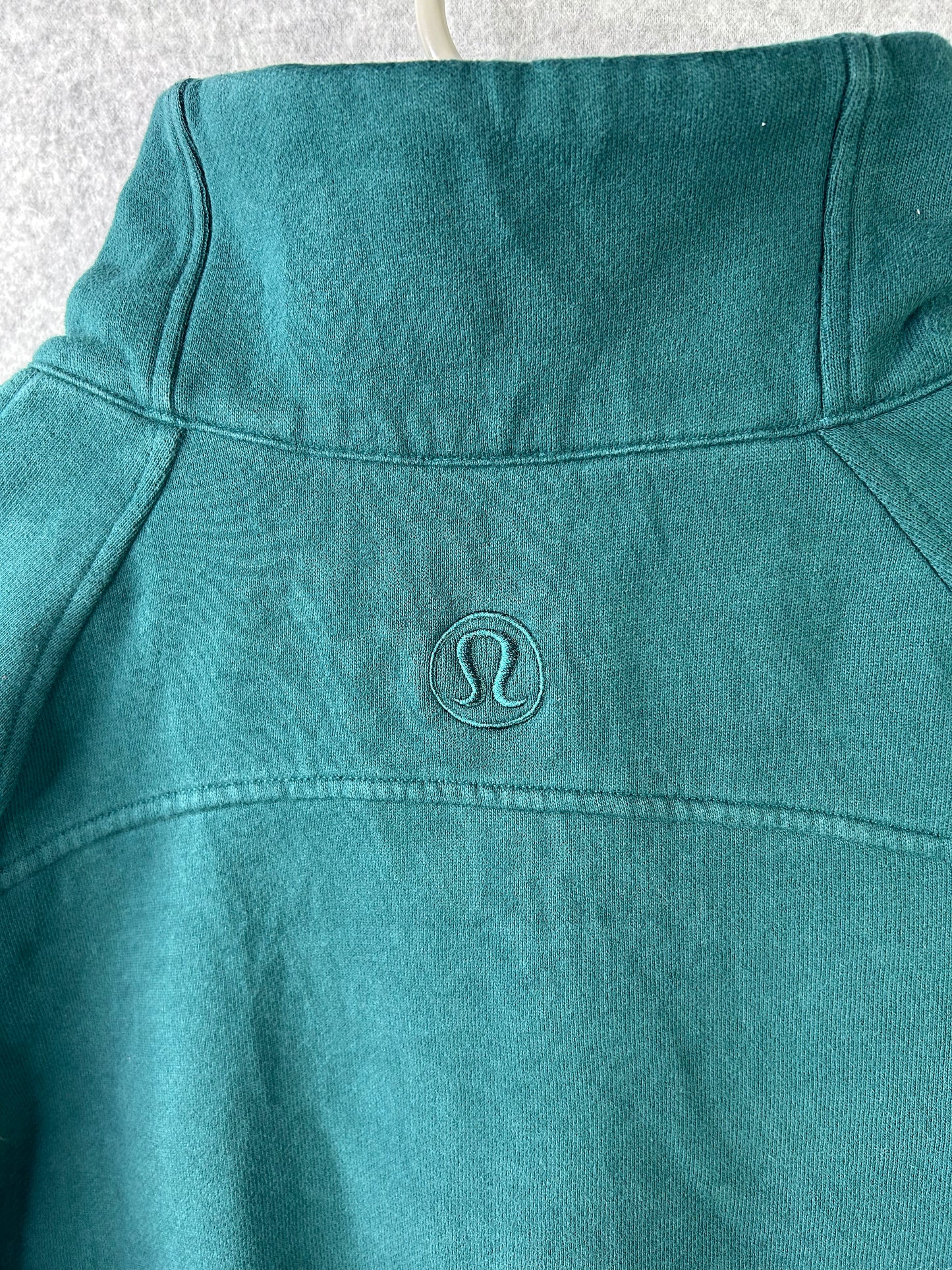 Lululemon Scuba Oversized Funnel-Neck Full Zip Size M/L Storm Teal (Square Dot)