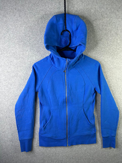 Lululemon Scuba Full-Zip Hoodie Size 4 Pipe Dream Blue (Square Dot)