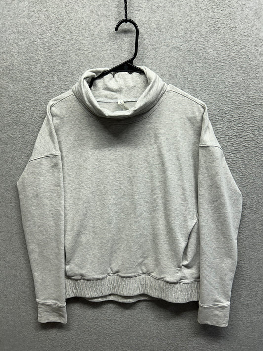 Lululemon Stress Less Pullover Size 8 Heathered Core Ultra Light Grey